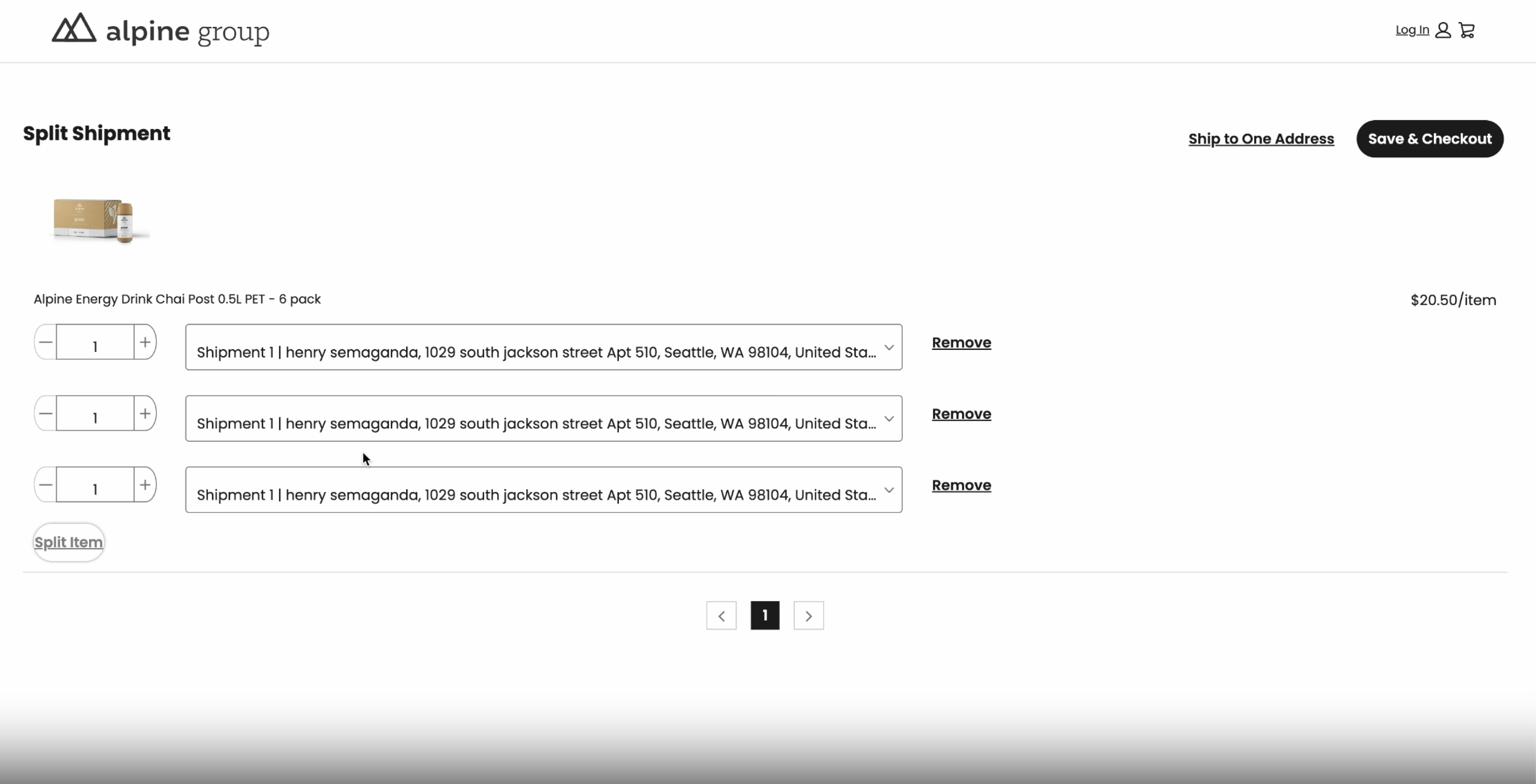 Existing checkout experience
